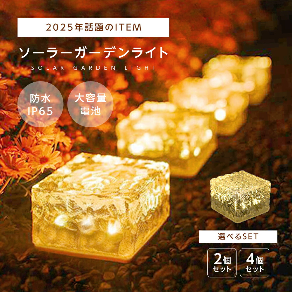 【クーポンで40％OFF】ソーラーライト ガーデンライト 防水 自動点灯 大容量電池 太陽光 玄関 庭 ライトアップ（C）